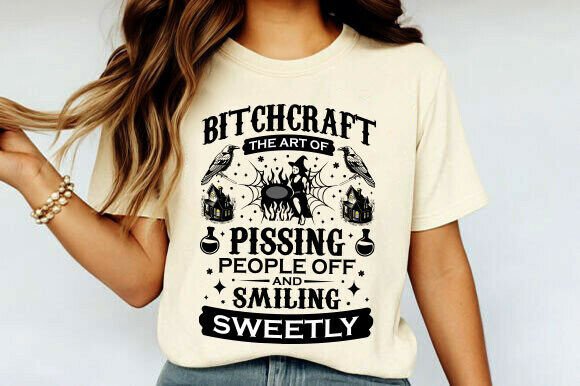 Bitchcraft Funny Halloween PNG for T-Shirt Designs