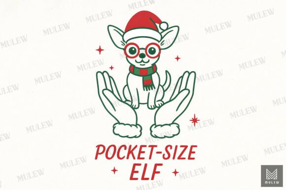 Fun Xmas Chihuahua Graphic for Branding