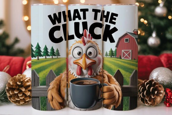 Funny Chicken Coffee Tumbler Wrap Graphics