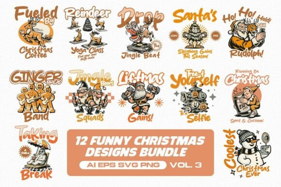 FUNNY CHRISTMAS DESIGNS BUNDLE Vol. 3 Review