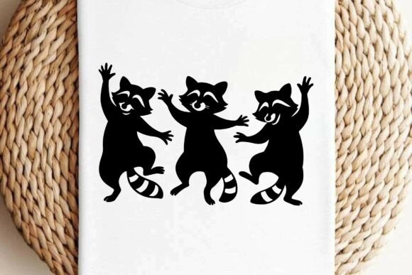 Funny Raccoon Dancing Clipart Vector Graphics
