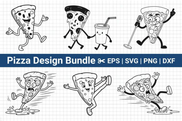 Funny Running Dancing and Singing Pizza Graphics