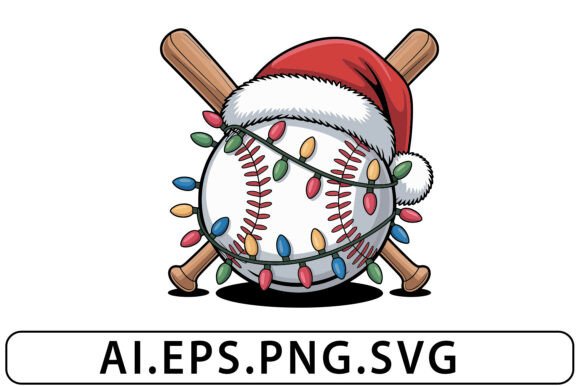 Funny Santa Hat Baseball Vector Svg for T-Shirt Designs