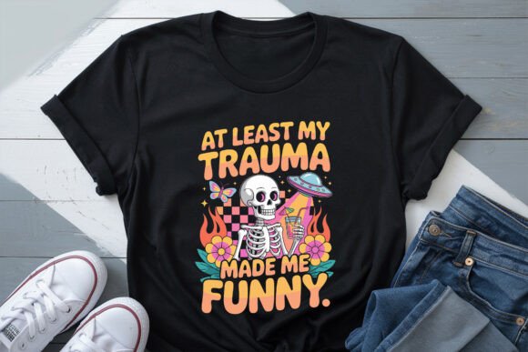 Funny Trauma Skeleton Tee SVG PNG for T-Shirt Designs