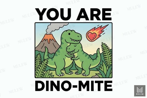 Funny Valentine Dinosaur Couple Graphics