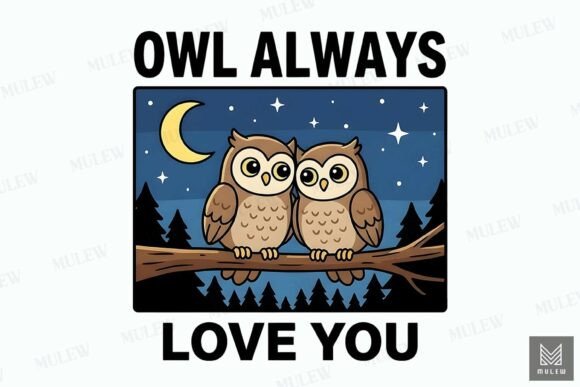 Funny Valentine Owl Couple Graphics for Local Business Branding