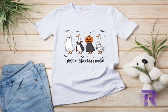 Halloween Just a Spooky Goose Funny PNG Graphics for T-Shirt Designs