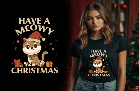 Have a Meowy Christmas Graphic for T-Shirt Designs