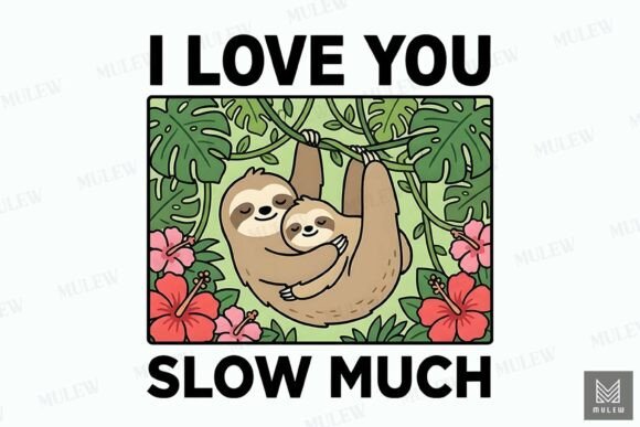 Valentine’s Day Sloth Couple Graphic